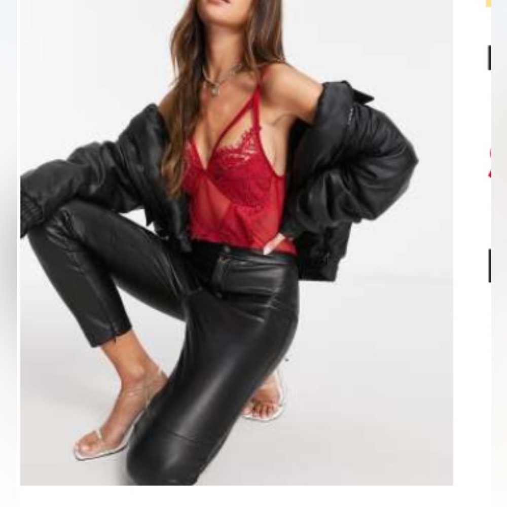 Femme Luxe Red Lace Bodysuit, US6/UK10 NWT